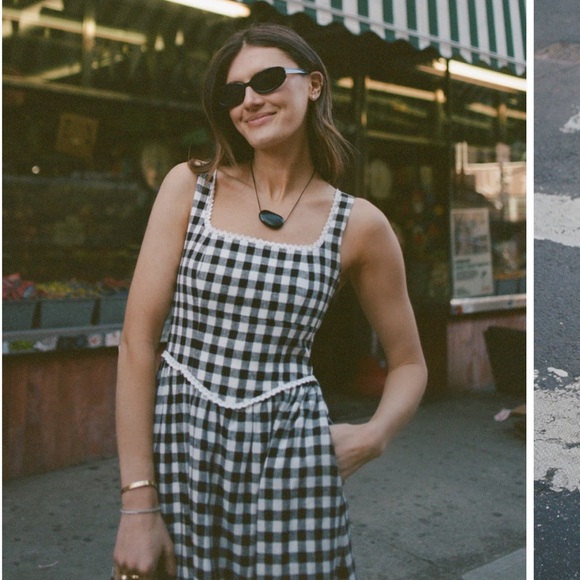 Wayf x styled by coco! Brown and White Gingham Dress - Picture 2 of 10